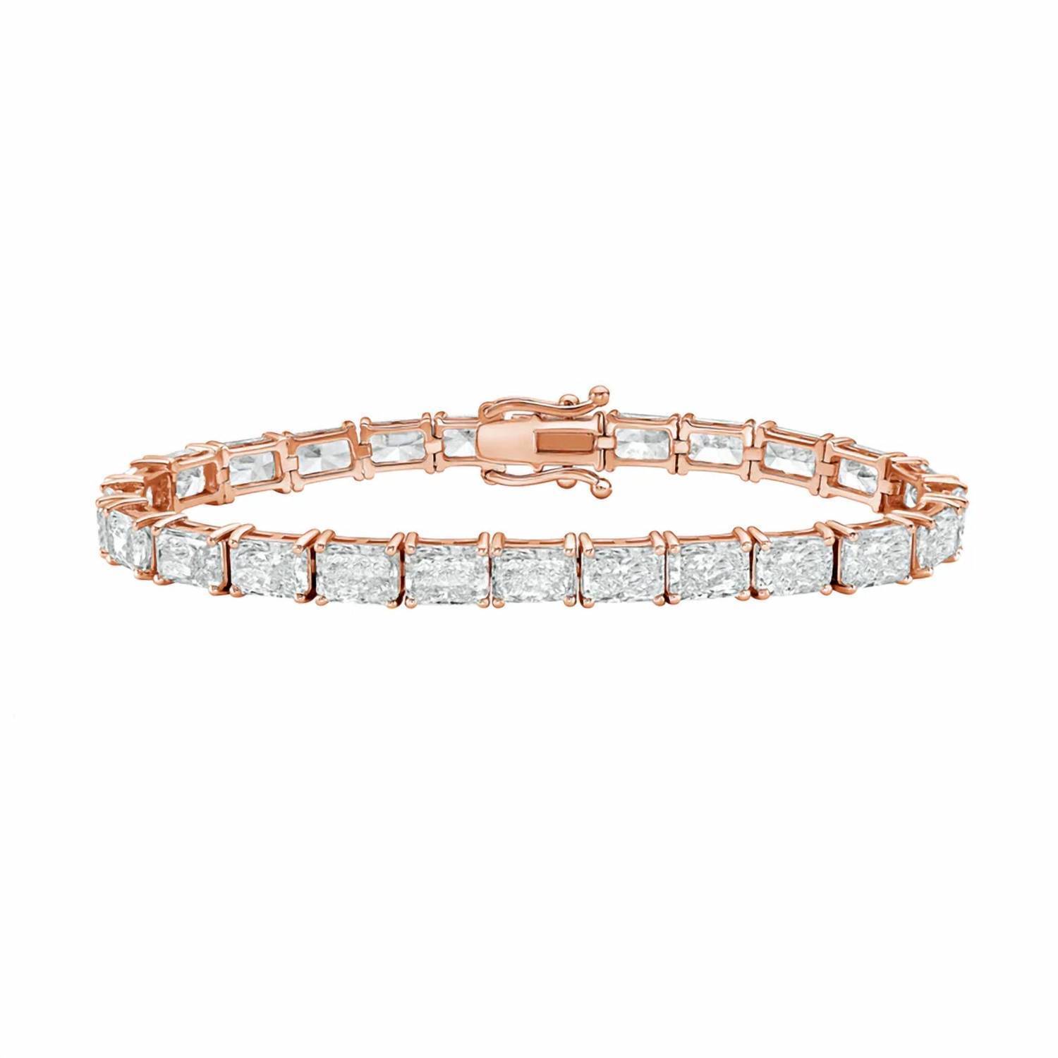 New Diana M Jewels Women's Radiant Lab-Grown Diamond Bracelet (10.00 Ct) - Bold